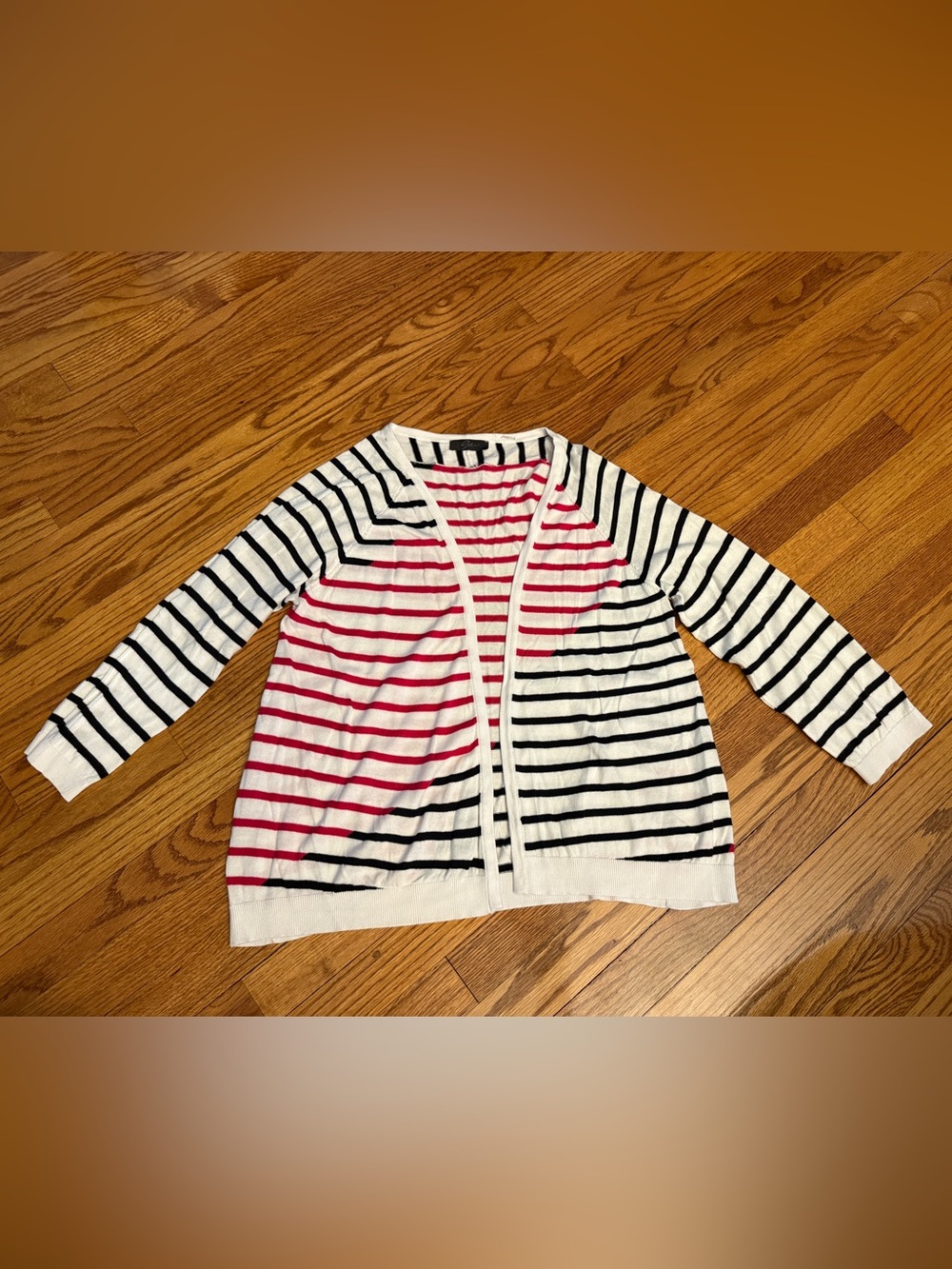 Striped Open-Front Cardigan